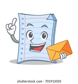 With envelope notebook character cartoon style