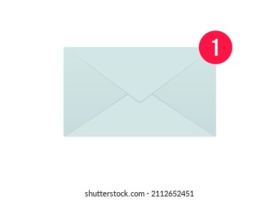 Envelope with notification sign. Receipt of notice on letter icon. Receiving and dispatch e-mail or messages. Electronic mail symbol vector eps illustration