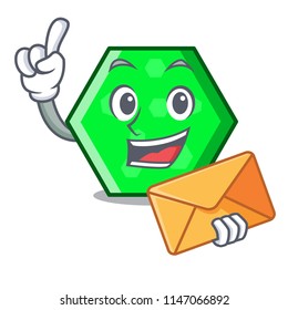 With envelope octagon character cartoon style