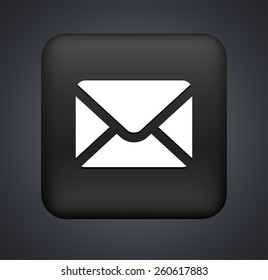 Envelope on Black Square Button