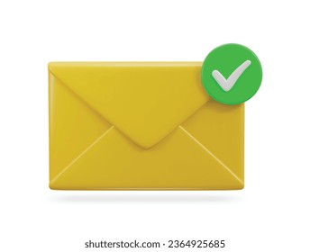 envelope on email secure 3d vector icon