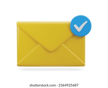sobre en el icono de vector 3d seguro de correo electrónico