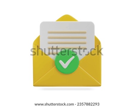  envelope on email verify 3d icon