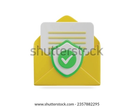  envelope on email verify 3d icon