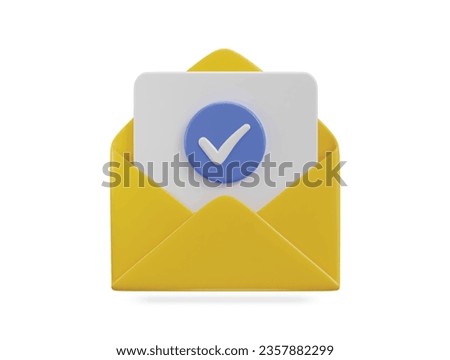  envelope on email verify 3d icon