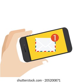 envelope on smart phone,new massage concept