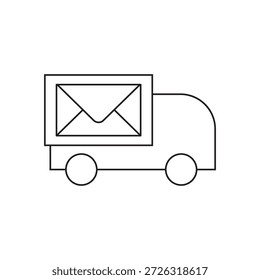 Sobre en un camión que representa la entrega de correo o mensaje.