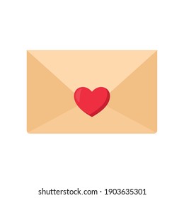 envelope with one heart in it vector illustration design