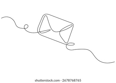 Sobre de una línea de dibujo de Arte vectorial minimalista

