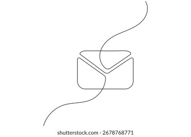 Envelope one line drawing minimalist vector art
