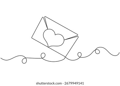 Sobre de una línea de dibujo de Arte vectorial minimalista
