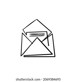 envelope one line vector illustration art hand draw .