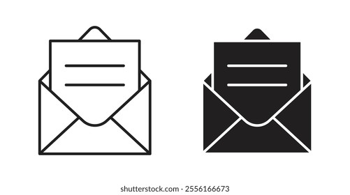 Envelope open Filled flat icons set for apps and web ui designs.