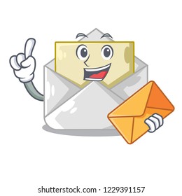 With envelope open envelope greeting posters on character