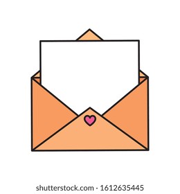 envelope open with heart isolated icon vector illustration design