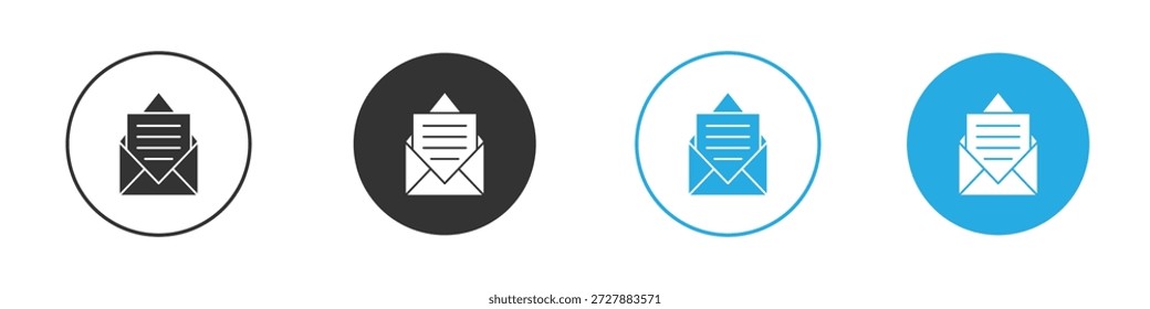 Símbolo abierto del Clipart del dibujo del icono del sobre . Ilustración vectorial