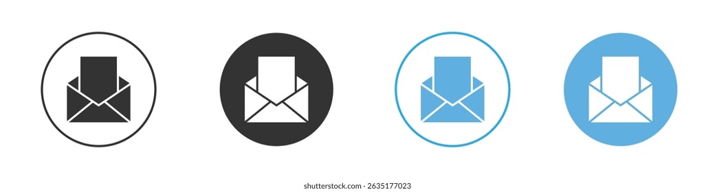 Envelope open icon Editable flat style, illustration icons