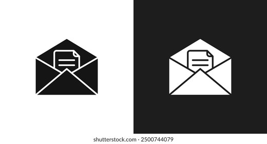 Envelope open icon line art vector