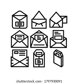 Umschlag mit offenem Symbol oder Logo, einzelne Zeichen Symbol Vektorgrafik - Sammlung von hochwertigen Vektorsymbol in schwarzem Stil
