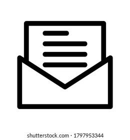 envelope open icon or logo isolated sign symbol vector illustration - high quality black style vector icons
