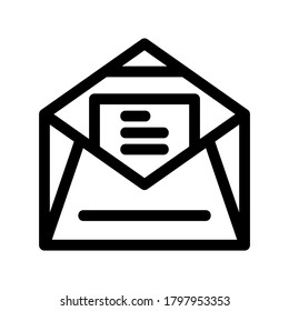 envelope open icon or logo isolated sign symbol vector illustration - high quality black style vector icons
