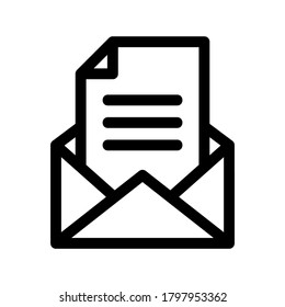 envelope open icon or logo isolated sign symbol vector illustration - high quality black style vector icons
