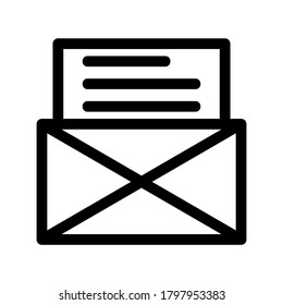 envelope open icon or logo isolated sign symbol vector illustration - high quality black style vector icons
