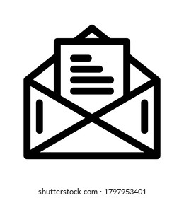 Umschlag mit offenem Symbol oder Logo einzeln auf Zeichensymbolen, Vektorgrafik - qualitativ hochwertige Vektorsymbole mit schwarzem Hintergrund
