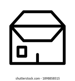 Sobre Icono de apertura o logotipo símbolo de signo aislado ilustración vectorial - iconos vectoriales de estilo negro de alta calidad
