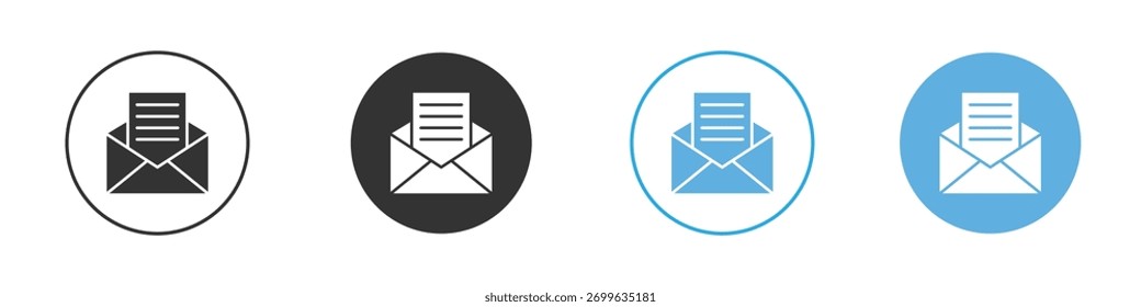 Envelope open icon Logo Template Design set