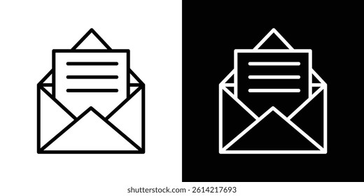 Envelope open icon outline collection for web design