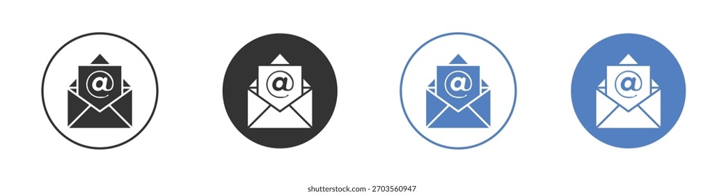 Pictograma abierto del icono del sobre para su diseño del Sitio web, logotipo