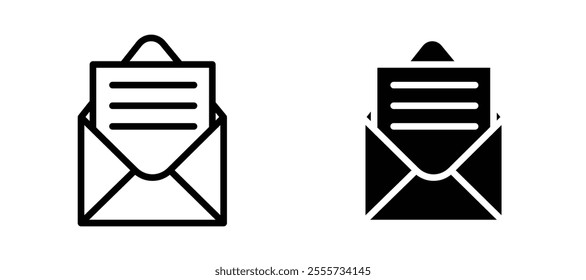 Envelope open icon symbol collection on white background.