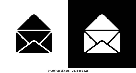 Envelope open icon Vector in flat style. Collection silhouettes