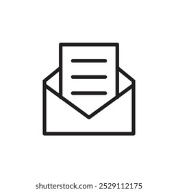 Envelope open icon Vector set outline