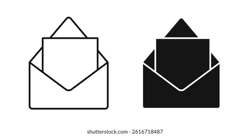 Envelope open icons set for website design