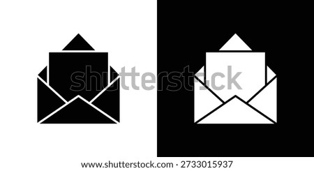 Envelope open icons symbol for web and mobile filled vector isolated