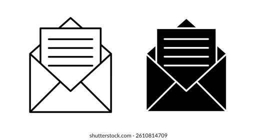 Envelope open icons. thin line vector icons