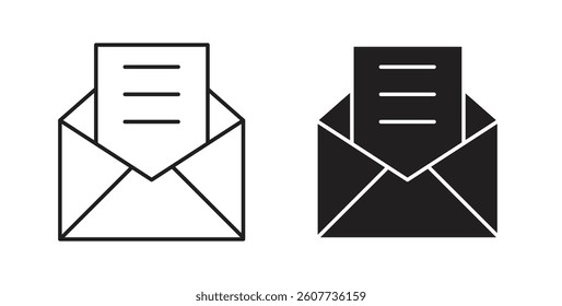 Envelope open icons vectors graphic designs