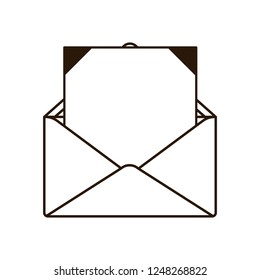 envelope with open letter isolated icon