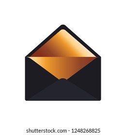 envelope with open letter isolated icon