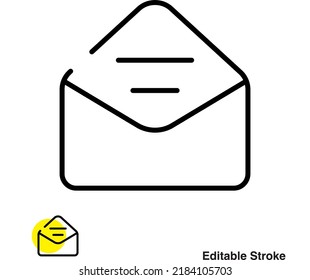 Envelope Open Letter Vector Line Icon
