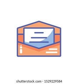envelope with open letter in white background vector illustration design