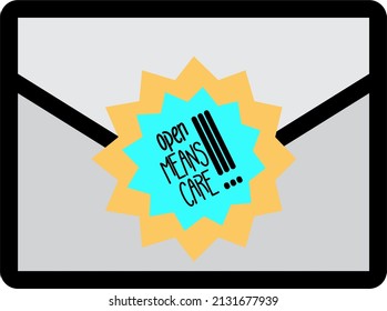envelope open means care badge