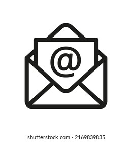 Envelope Open Message or email icon. outline vector illustration.