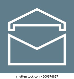 Envelope, open, message icon vector image.Can also be used for email, communication and messaging. Suitable for mobile apps, web apps and print media. 