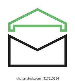 Envelope, open, message icon vector image.Can also be used for email, communication and messaging. Suitable for mobile apps, web apps and print media. 