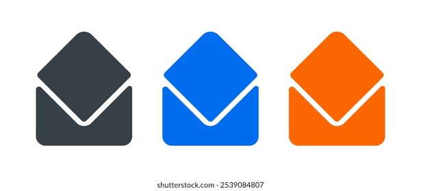 Envelope open vector icon set