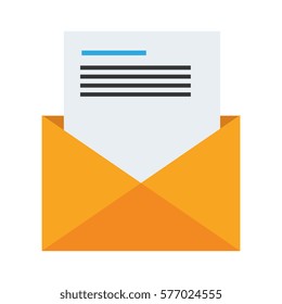 envelope opened with sheet with text