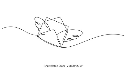 envelope opening news letter and message receive and send one line drawing continuous hand drawn minimalist art